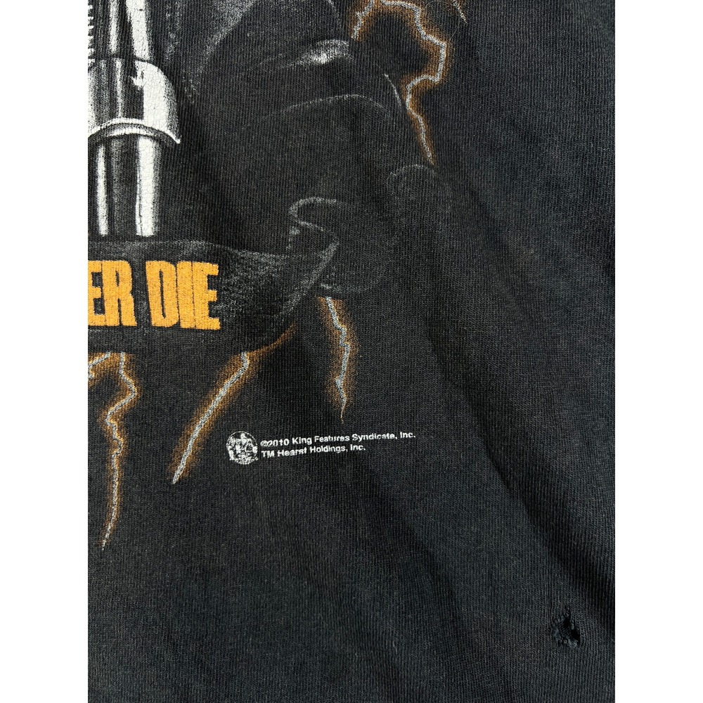 VTG Cycle Club Biker T Shirt Sz XL Black Orange Lightning AOP Graphic Faded Tee - Picture 8 of 11